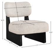Vetra Linen Textured Fabric Upholstered Chair in Beige - 33014Beige