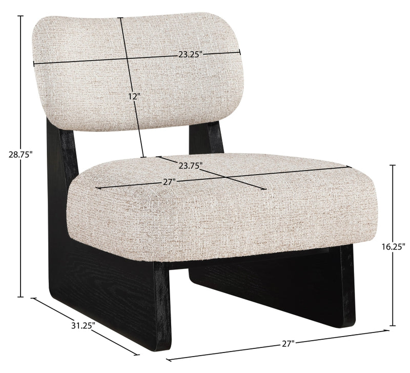 Vetra Linen Textured Fabric Upholstered Chair in Beige - 33014Beige