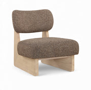 Vetra Linen Textured Fabric Upholstered Chair in Brown - 33012Brown