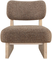 Vetra Linen Textured Fabric Upholstered Chair in Brown - 33012Brown