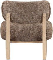 Vetra Linen Textured Fabric Upholstered Chair in Brown - 33012Brown