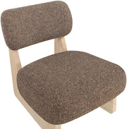 Vetra Linen Textured Fabric Upholstered Chair in Brown - 33012Brown