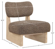 Vetra Linen Textured Fabric Upholstered Chair in Brown - 33012Brown