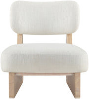 Vetra Linen Textured Fabric Upholstered Chair in Cream - 33012Cream