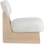 Vetra Linen Textured Fabric Upholstered Chair in Cream - 33012Cream