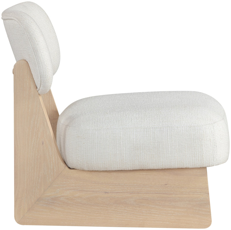 Vetra Linen Textured Fabric Upholstered Chair in Cream - 33012Cream