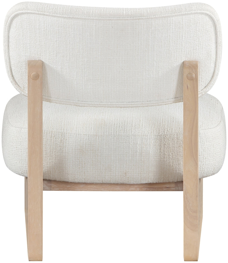 Vetra Linen Textured Fabric Upholstered Chair in Cream - 33012Cream