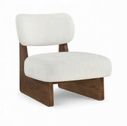 Vetra Linen Textured Fabric Upholstered Chair in Cream - 33013Cream