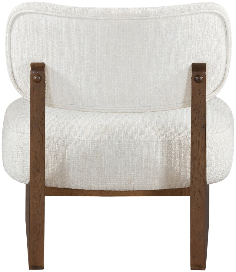 Vetra Linen Textured Fabric Upholstered Chair in Cream - 33013Cream