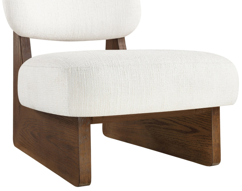 Vetra Linen Textured Fabric Upholstered Chair in Cream - 33013Cream