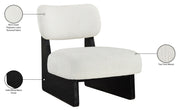 Vetra Linen Textured Fabric Upholstered Chair in Cream - 33014Cream