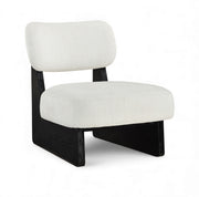 Vetra Linen Textured Fabric Upholstered Chair in Cream - 33014Cream
