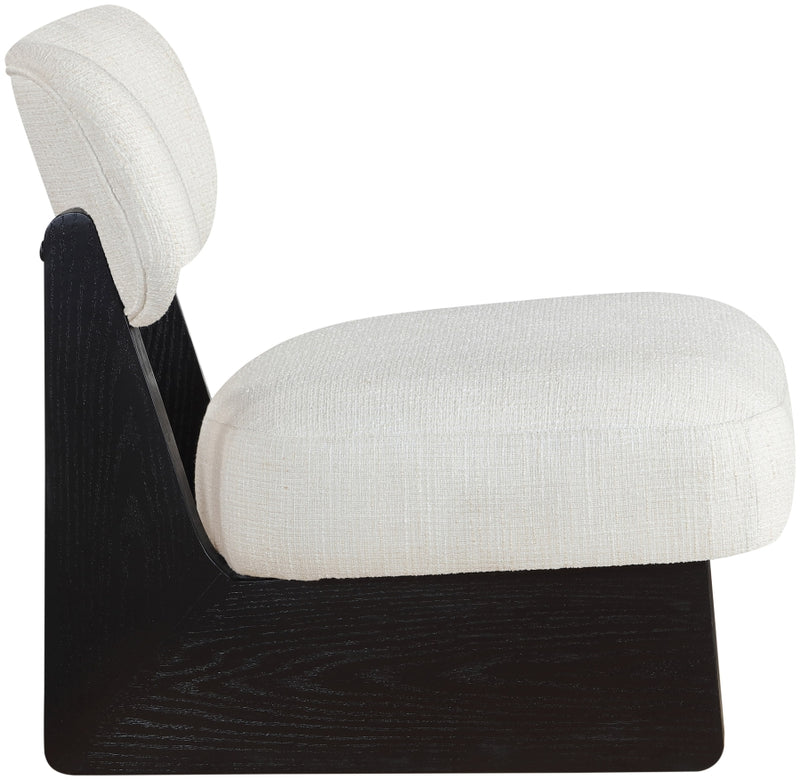 Vetra Linen Textured Fabric Upholstered Chair in Cream - 33014Cream