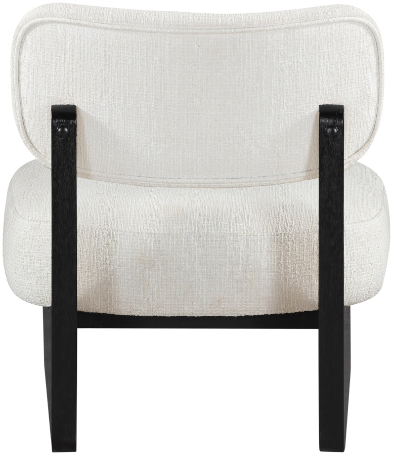Vetra Linen Textured Fabric Upholstered Chair in Cream - 33014Cream