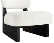 Vetra Linen Textured Fabric Upholstered Chair in Cream - 33014Cream