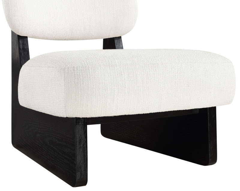 Vetra Linen Textured Fabric Upholstered Chair in Cream - 33014Cream