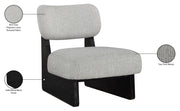 Vetra Linen Textured Fabric Upholstered Chair in Grey - 33014Grey