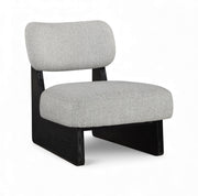 Vetra Linen Textured Fabric Upholstered Chair in Grey - 33014Grey