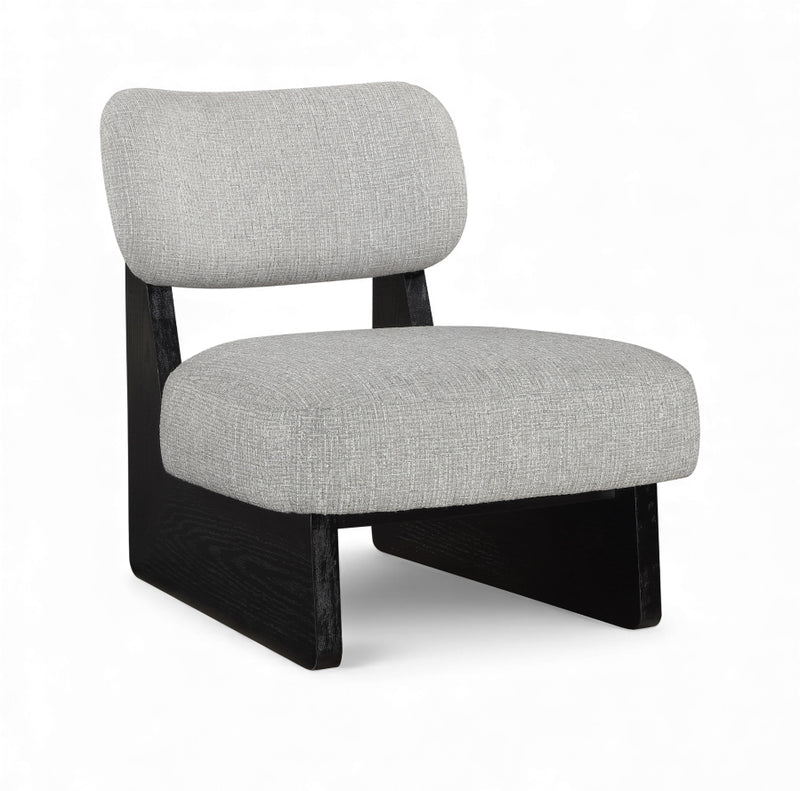 Vetra Linen Textured Fabric Upholstered Chair in Grey - 33014Grey