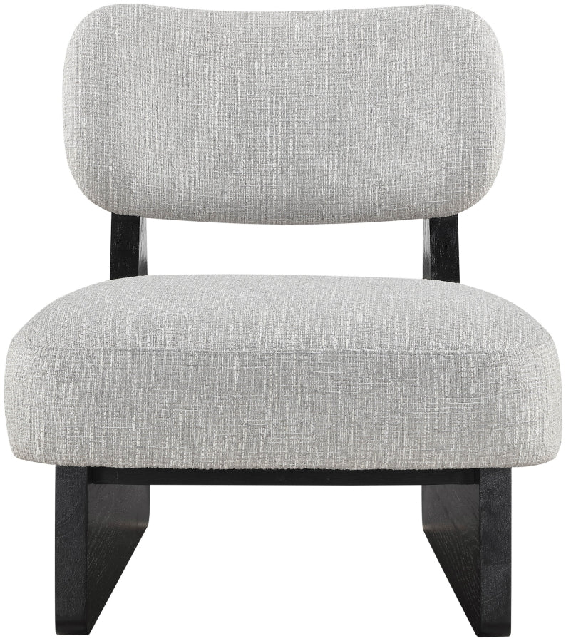 Vetra Linen Textured Fabric Upholstered Chair in Grey - 33014Grey
