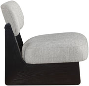 Vetra Linen Textured Fabric Upholstered Chair in Grey - 33014Grey