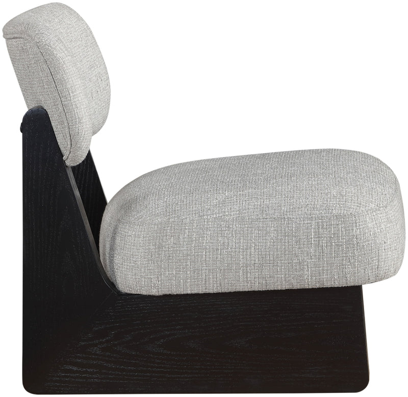 Vetra Linen Textured Fabric Upholstered Chair in Grey - 33014Grey