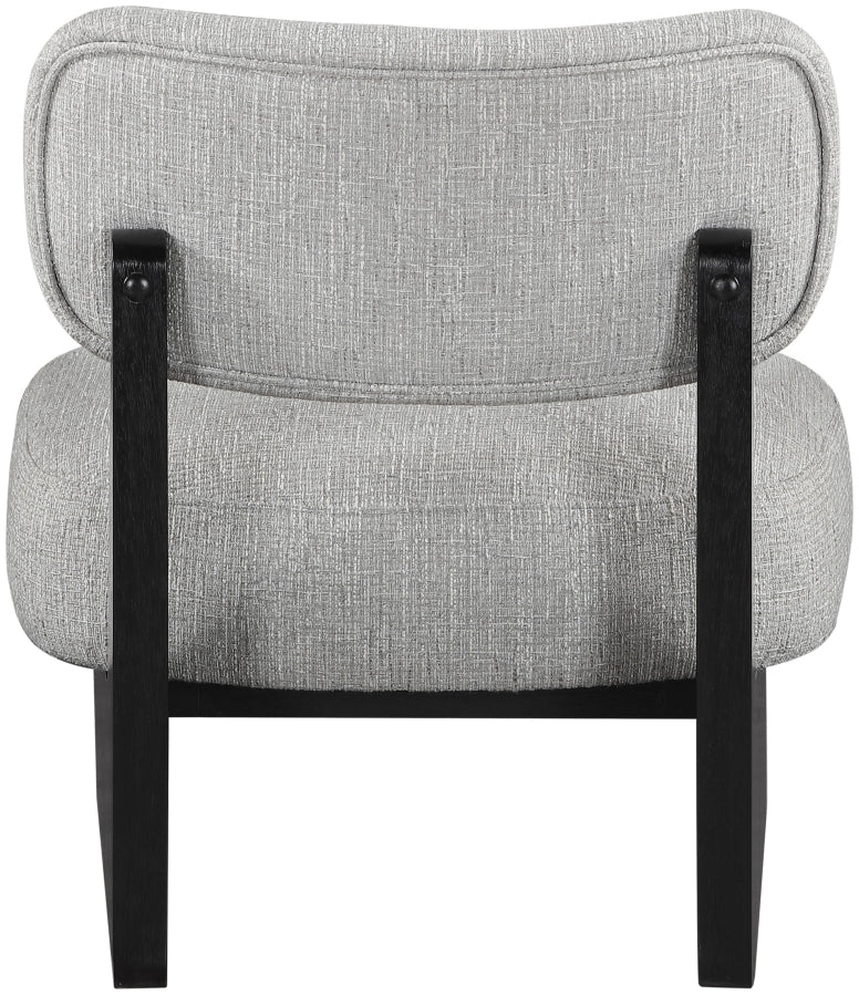 Vetra Linen Textured Fabric Upholstered Chair in Grey - 33014Grey