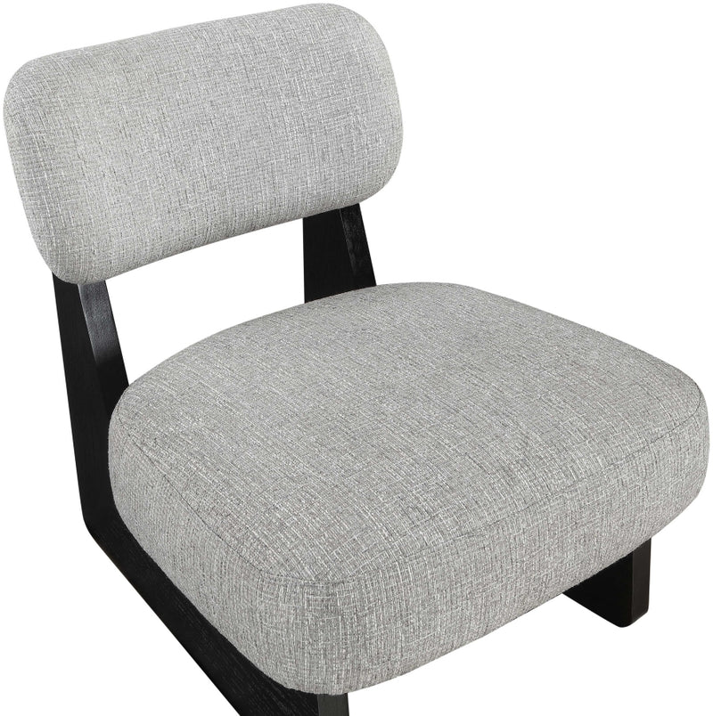 Vetra Linen Textured Fabric Upholstered Chair in Grey - 33014Grey