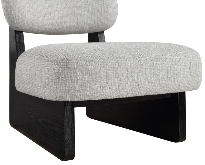 Vetra Linen Textured Fabric Upholstered Chair in Grey - 33014Grey