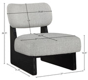 Vetra Linen Textured Fabric Upholstered Chair in Grey - 33014Grey