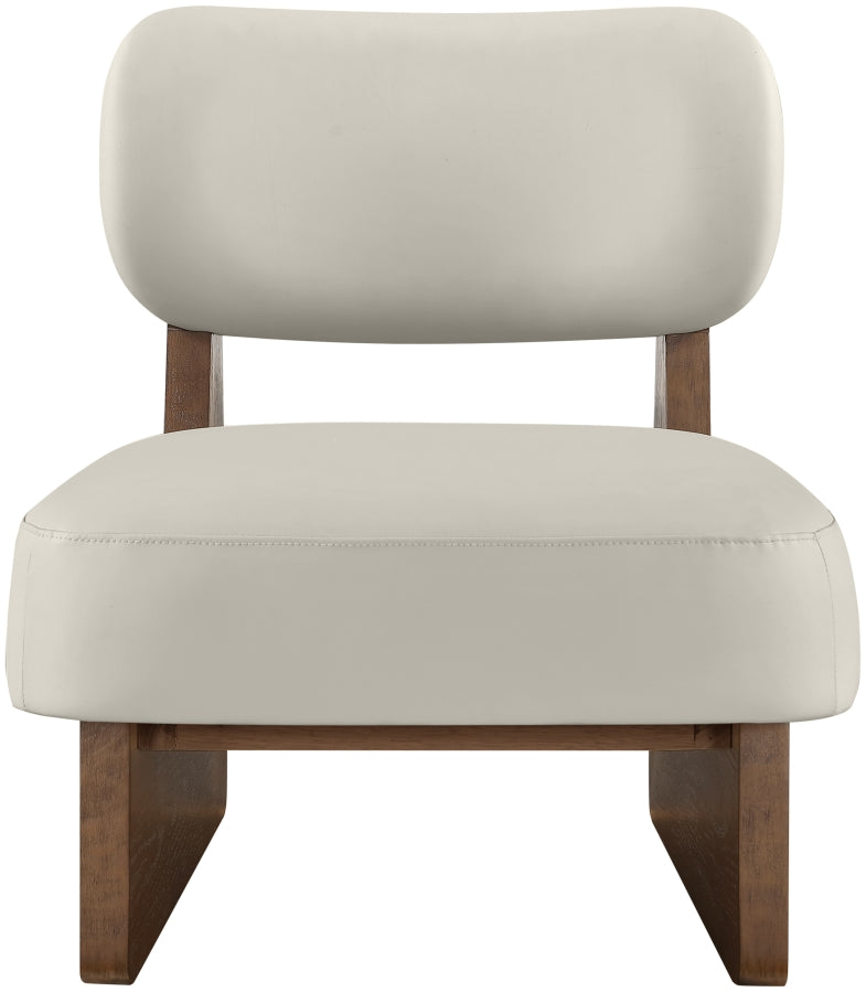 Vetra Vegan Leather Upholstered Chair in Beige - 33019Beige