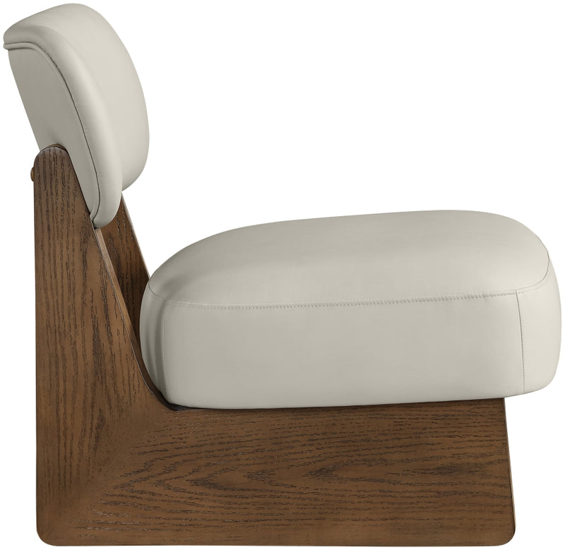 Vetra Vegan Leather Upholstered Chair in Beige - 33019Beige