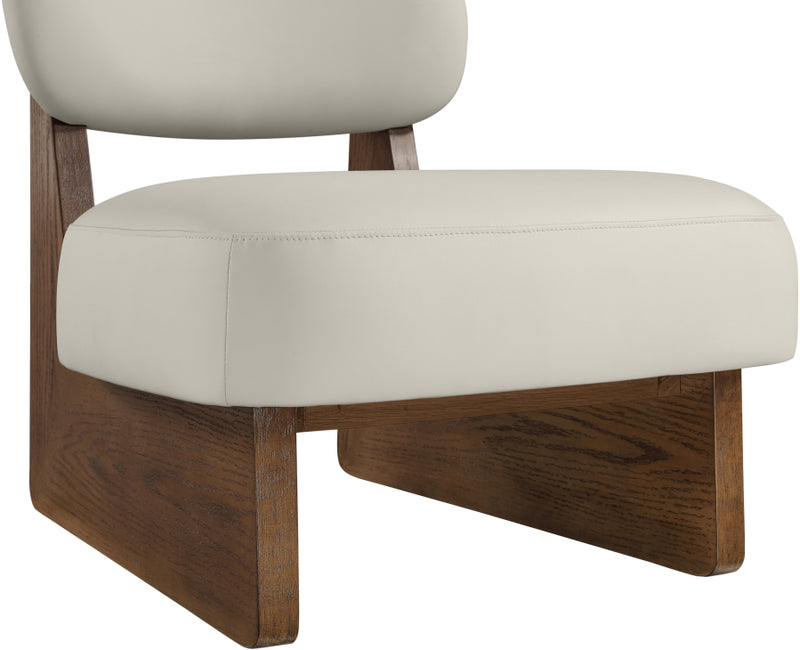 Vetra Vegan Leather Upholstered Chair in Beige - 33019Beige