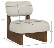 Vetra Vegan Leather Upholstered Chair in Beige - 33019Beige