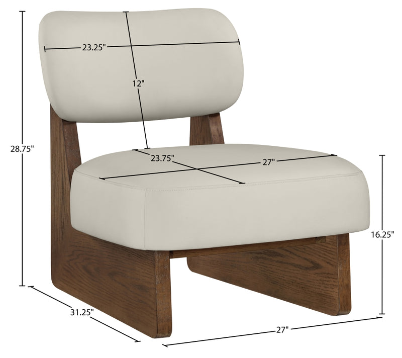 Vetra Vegan Leather Upholstered Chair in Beige - 33019Beige