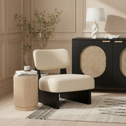 Vetra Vegan Leather Upholstered Chair in Beige - 33020Beige