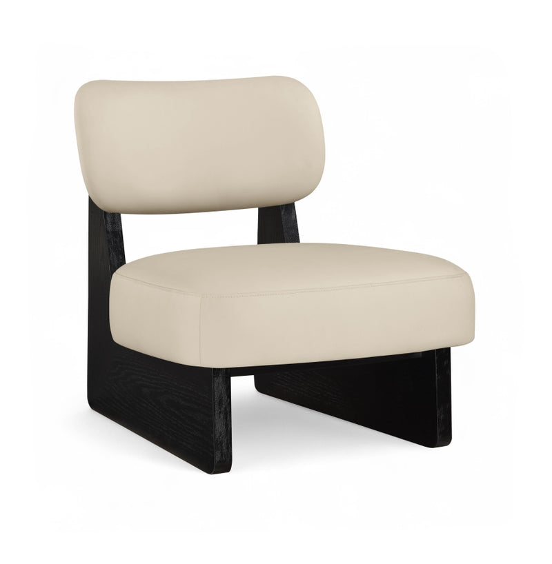 Vetra Vegan Leather Upholstered Chair in Beige - 33020Beige