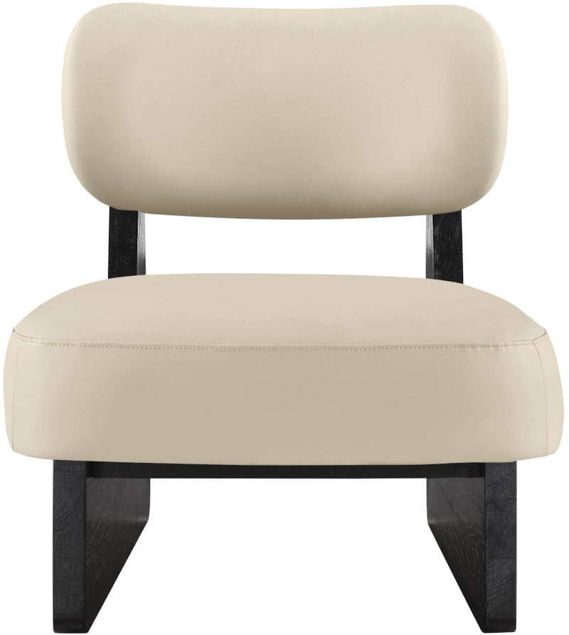 Vetra Vegan Leather Upholstered Chair in Beige - 33020Beige