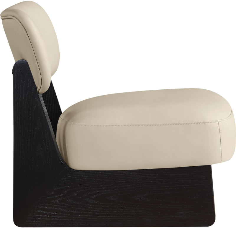 Vetra Vegan Leather Upholstered Chair in Beige - 33020Beige