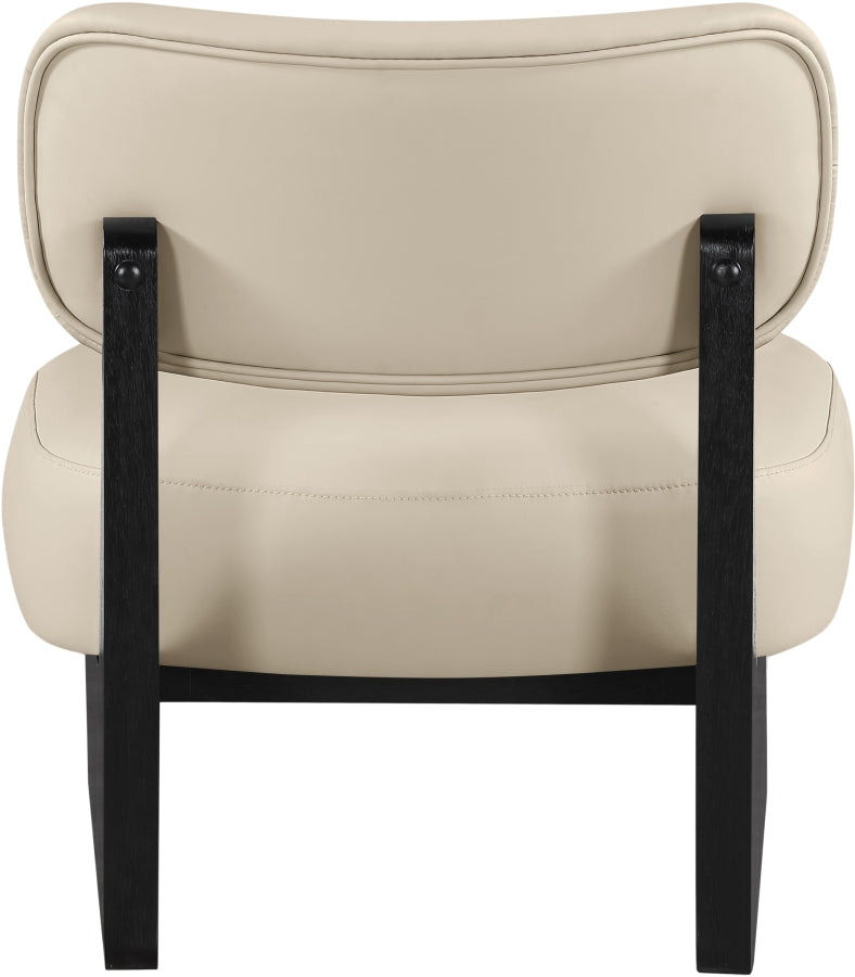 Vetra Vegan Leather Upholstered Chair in Beige - 33020Beige