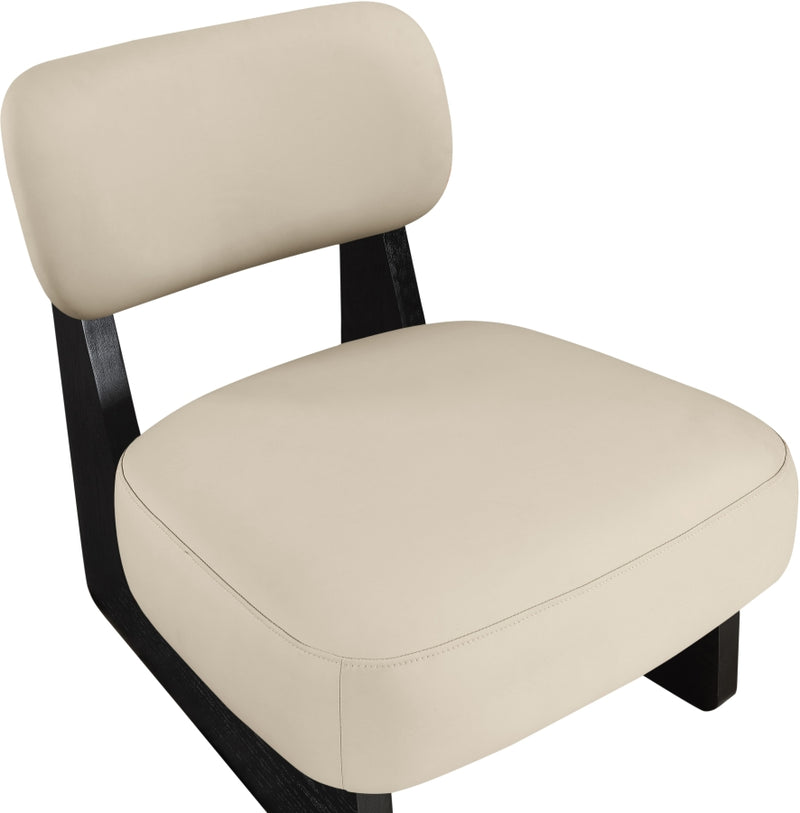 Vetra Vegan Leather Upholstered Chair in Beige - 33020Beige