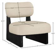 Vetra Vegan Leather Upholstered Chair in Beige - 33020Beige