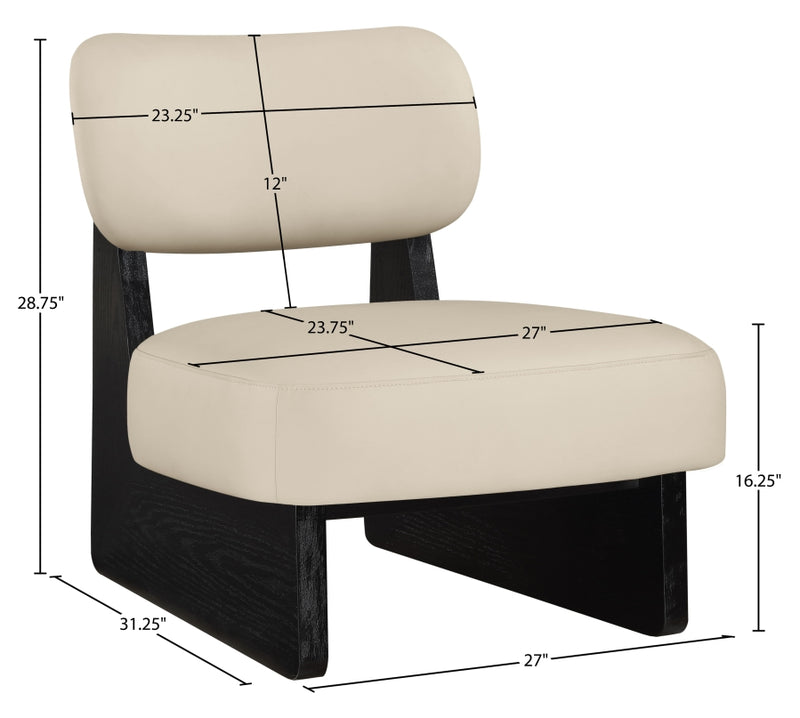 Vetra Vegan Leather Upholstered Chair in Beige - 33020Beige