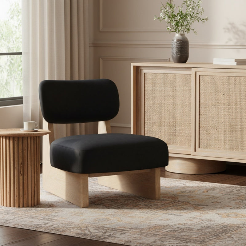 Vetra Vegan Leather Upholstered Chair in Black - 33018Black