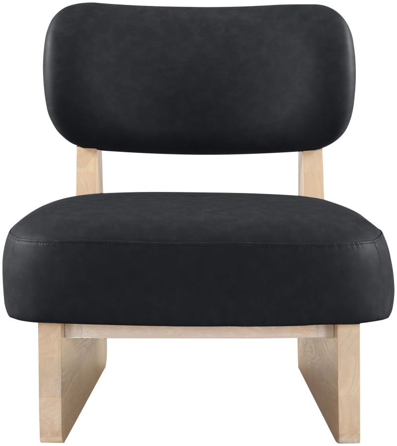 Vetra Vegan Leather Upholstered Chair in Black - 33018Black
