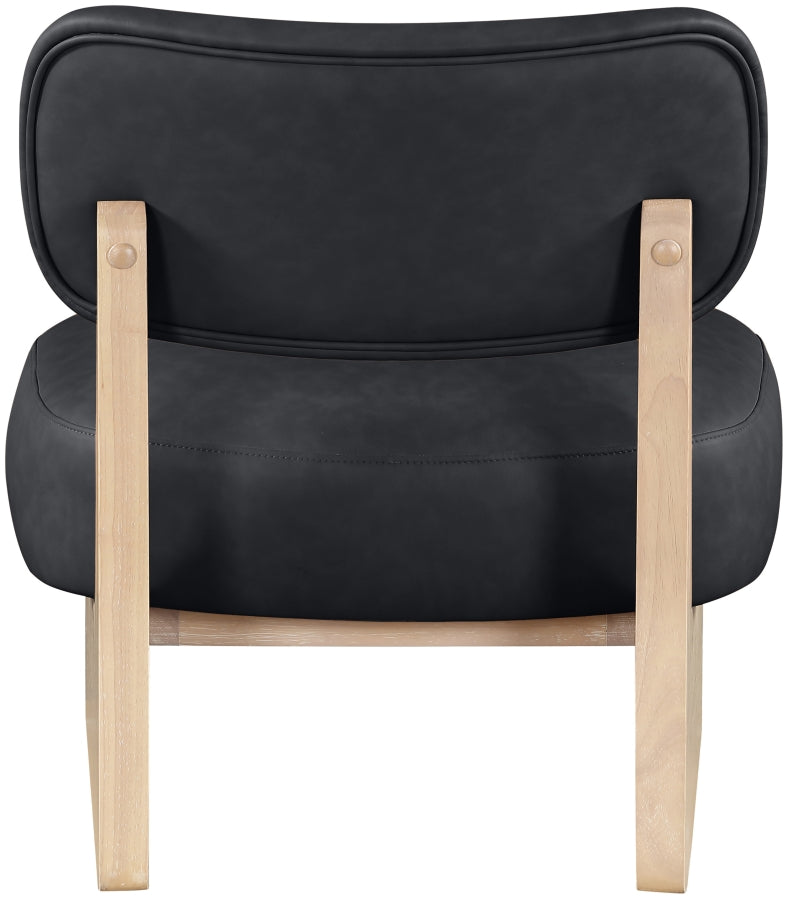 Vetra Vegan Leather Upholstered Chair in Black - 33018Black