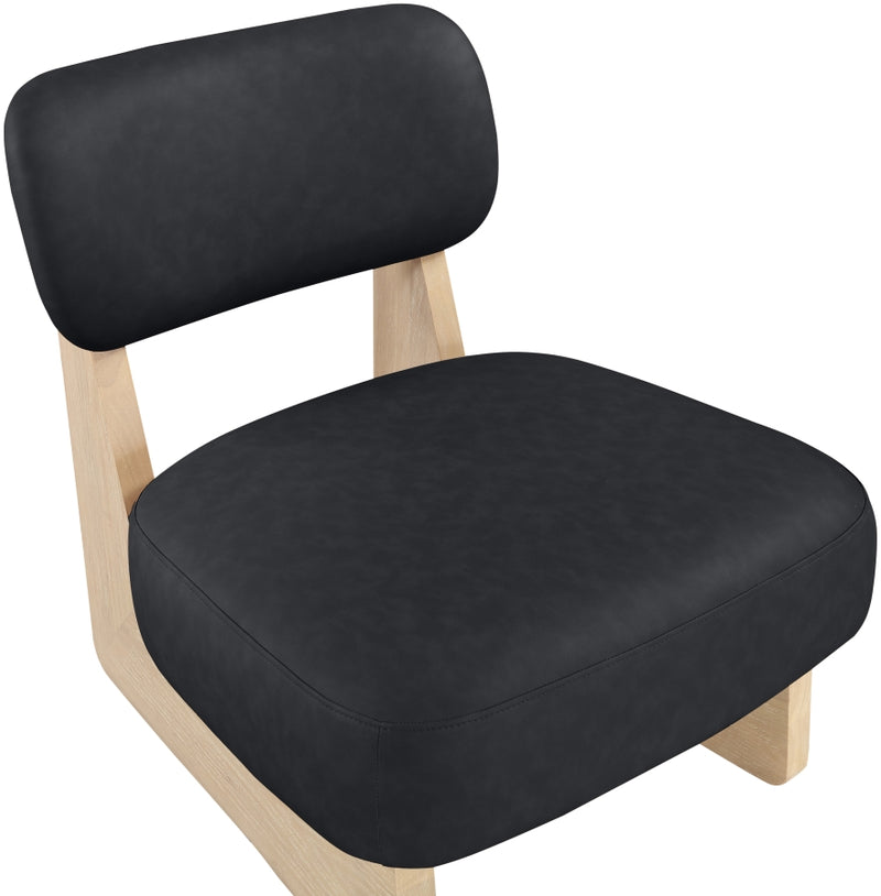 Vetra Vegan Leather Upholstered Chair in Black - 33018Black