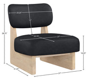 Vetra Vegan Leather Upholstered Chair in Black - 33018Black
