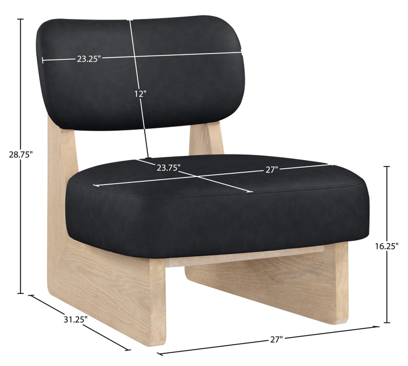 Vetra Vegan Leather Upholstered Chair in Black - 33018Black
