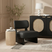 Vetra Vegan Leather Upholstered Chair in Black - 33020Black